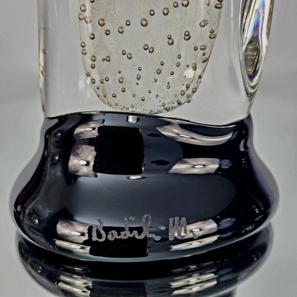 MURANO~VINTAGE 14" SIGNED MARIO BADIOLI BLACK GOLD GLASS FIGURINE SCULPTURE - Picture 16 of 16